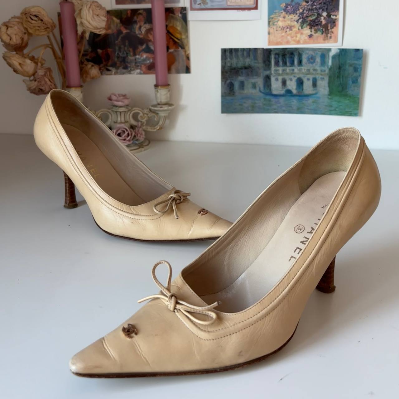 Chanel court shoes kitten heels