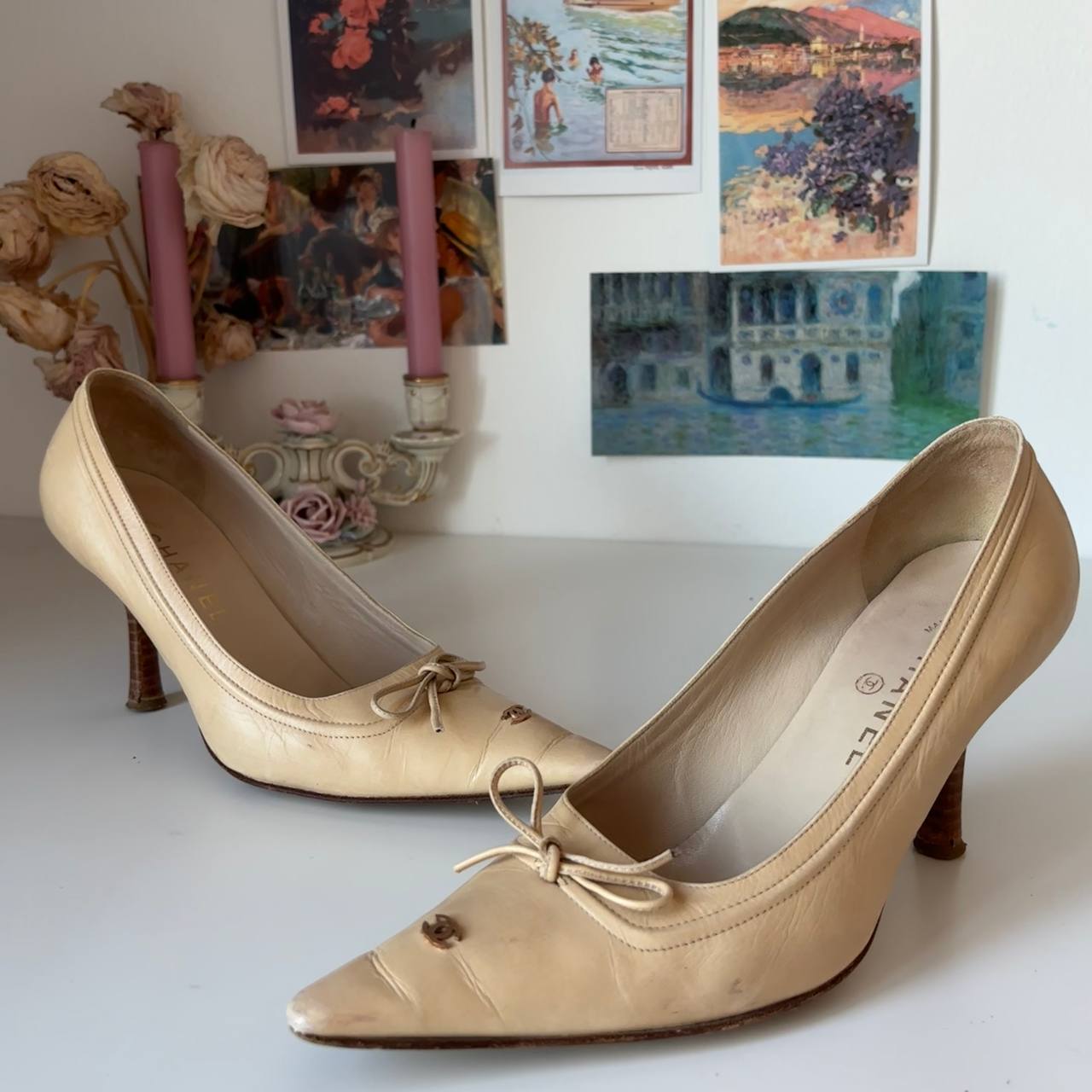 Chanel court shoes kitten heels