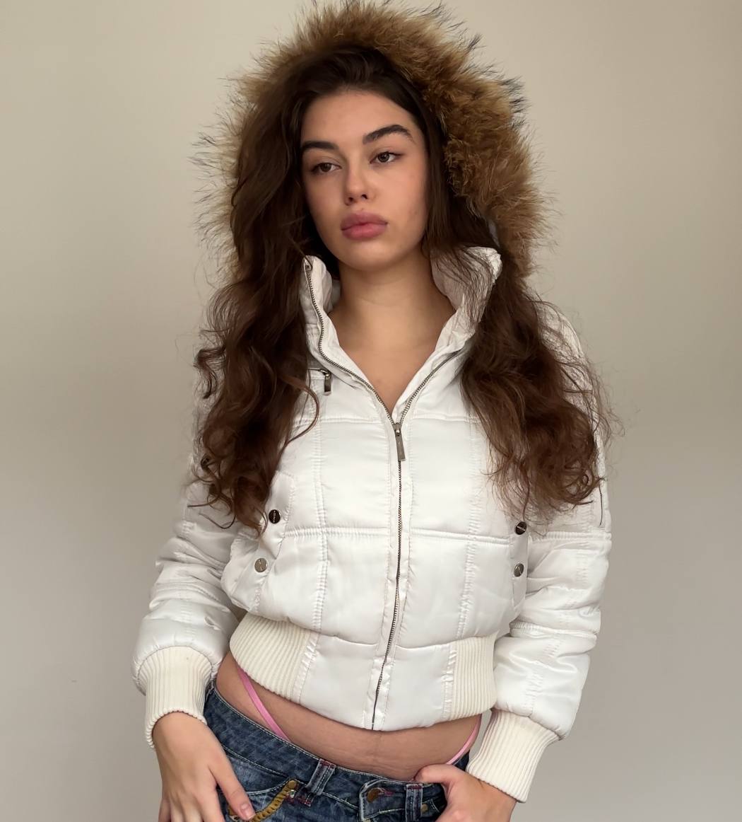 Miss Fang coat zip-jacket bomber with fur hood