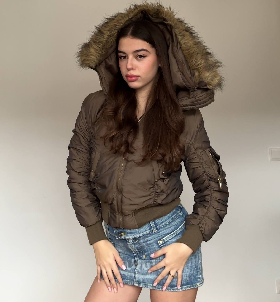 Italian puffer coat zip-jacket