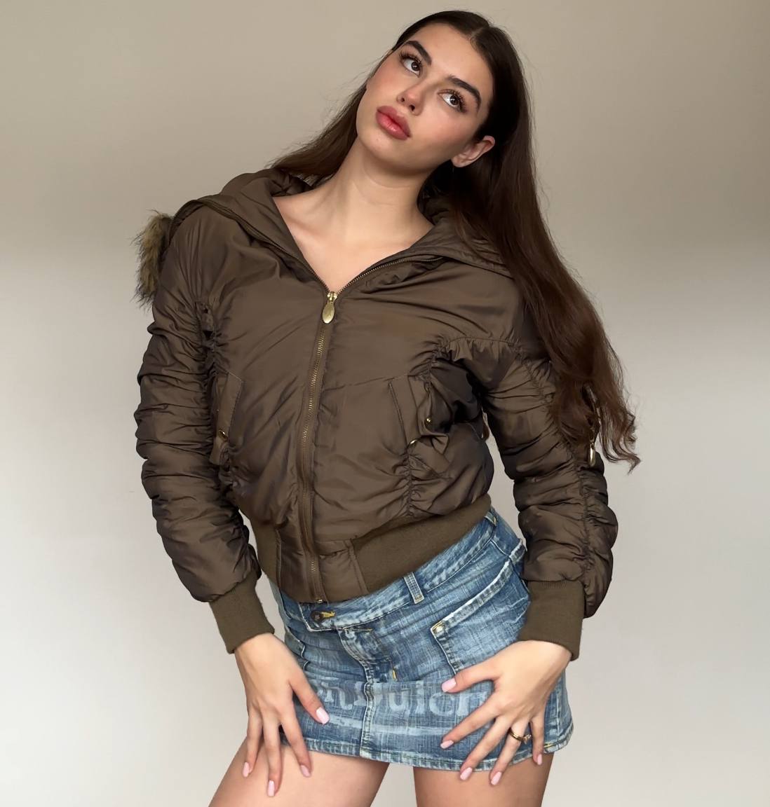 Italian puffer coat zip-jacket