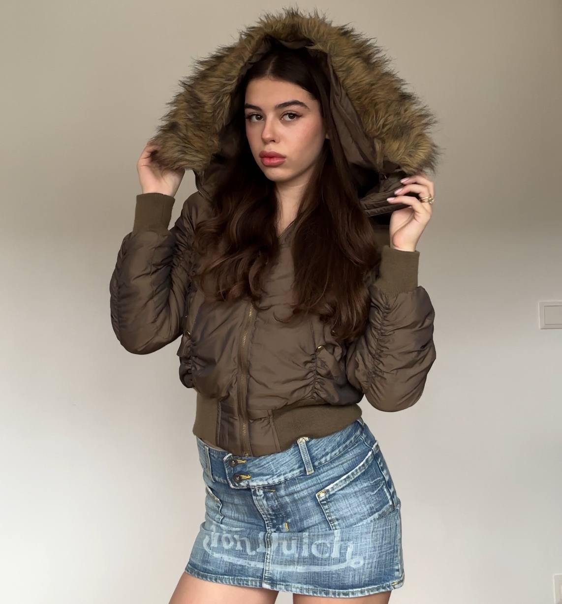 Italian puffer coat zip-jacket