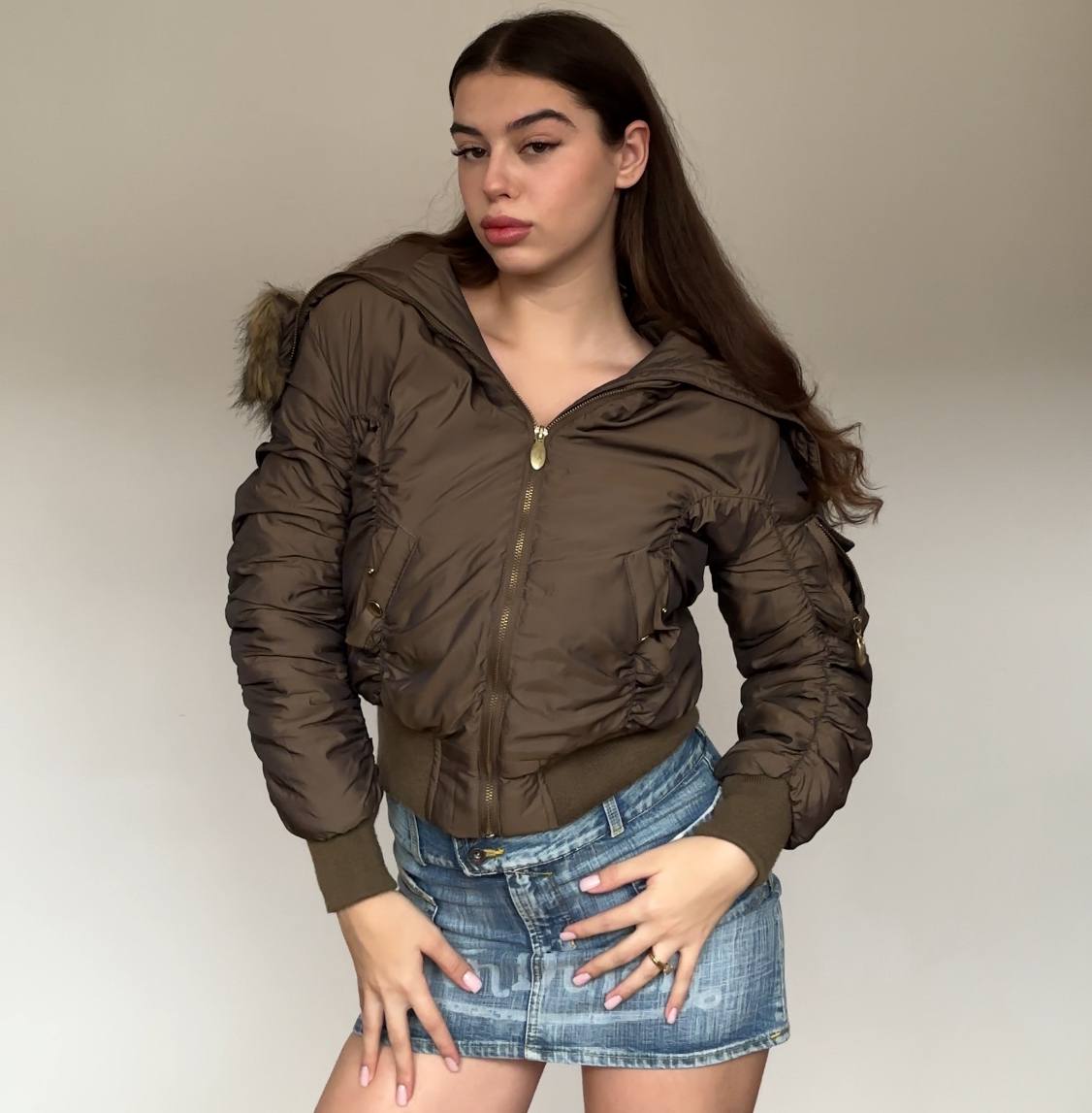 Italian puffer coat zip-jacket