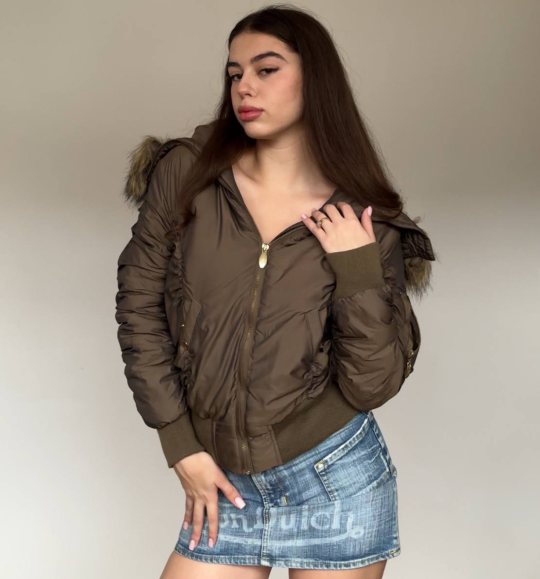 Italian puffer coat zip-jacket