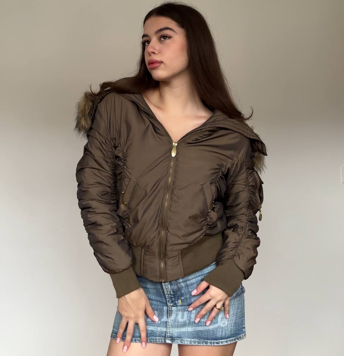 Italian puffer coat zip-jacket