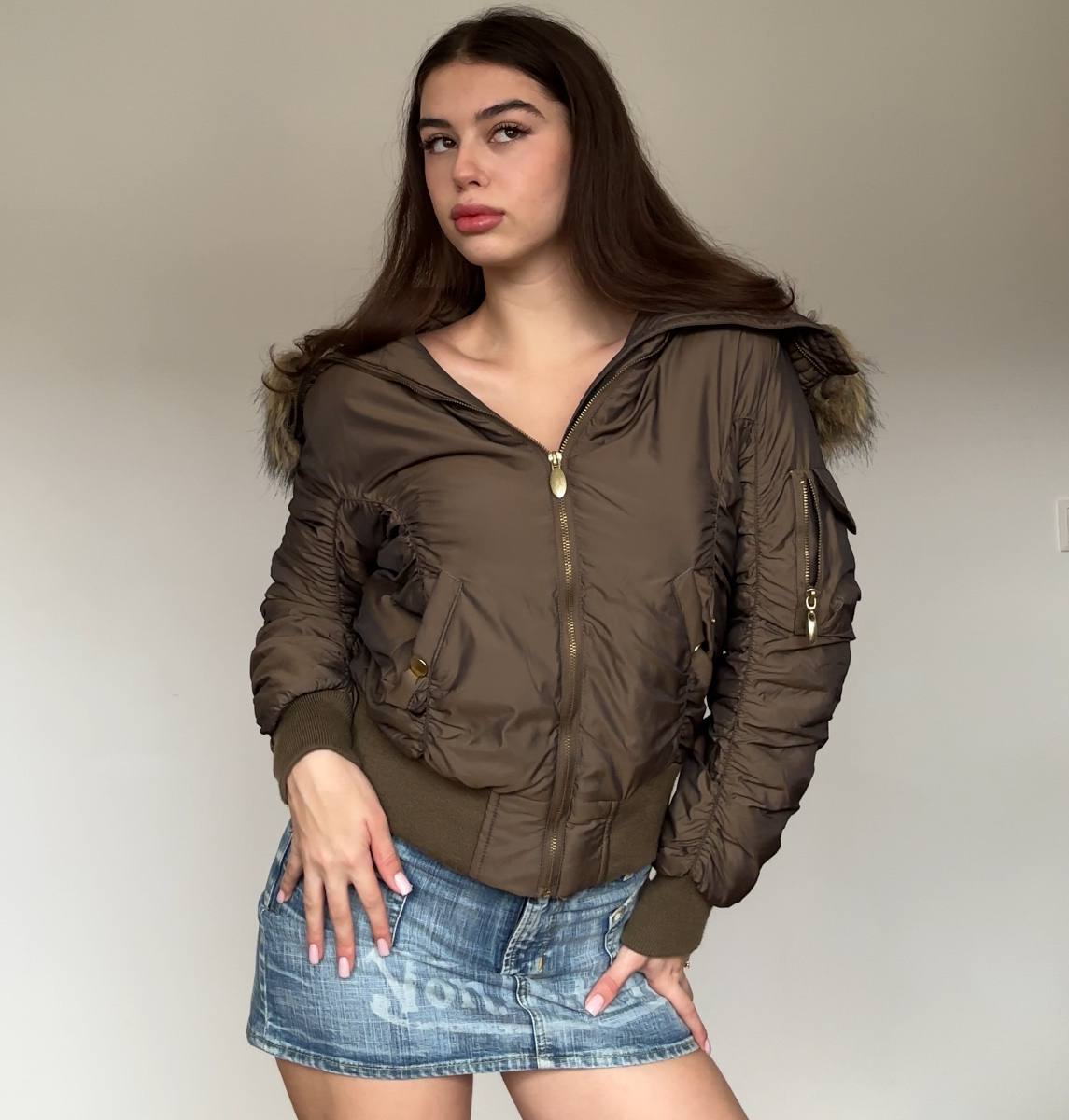 Italian puffer coat zip-jacket