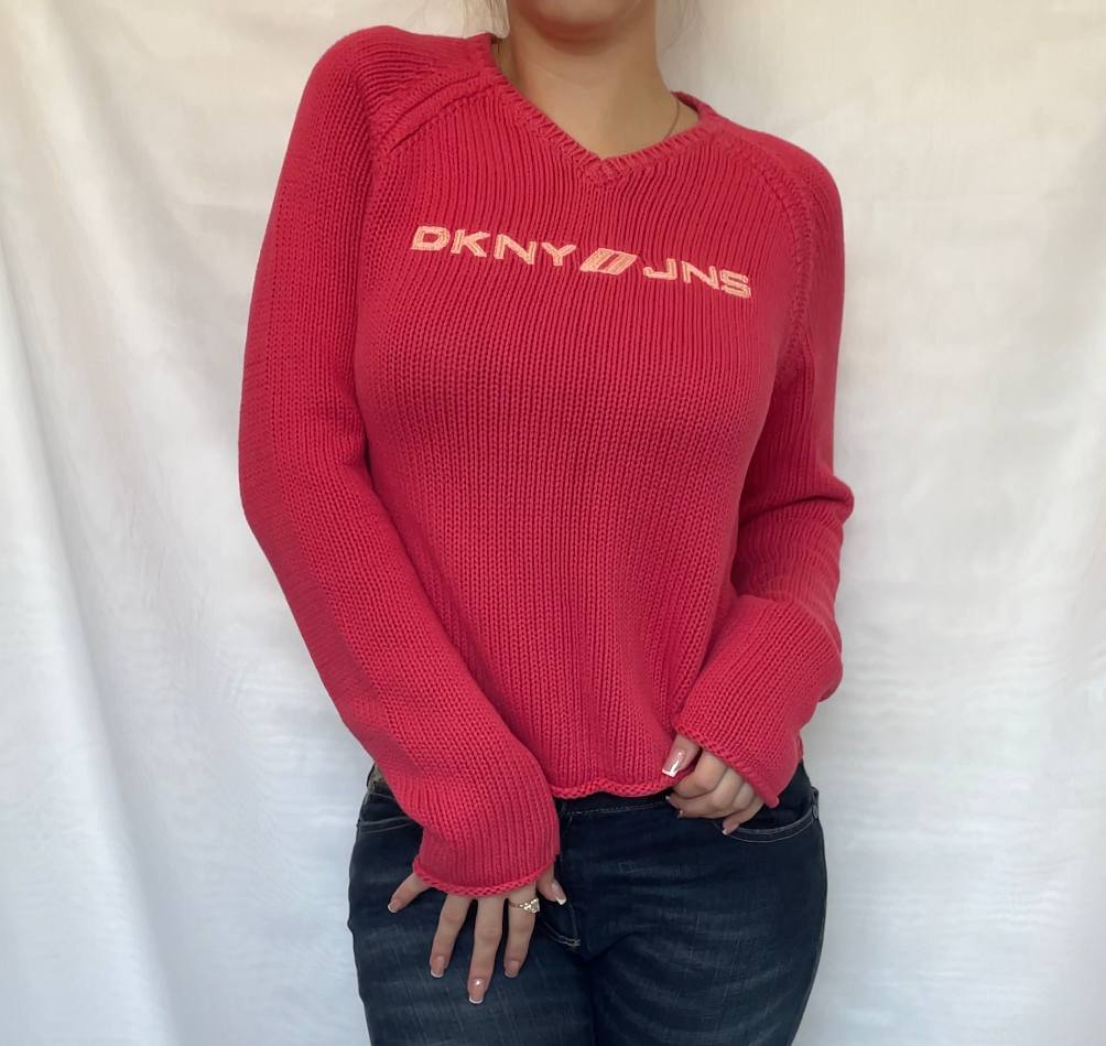 DKNY sweater jumper pink logo