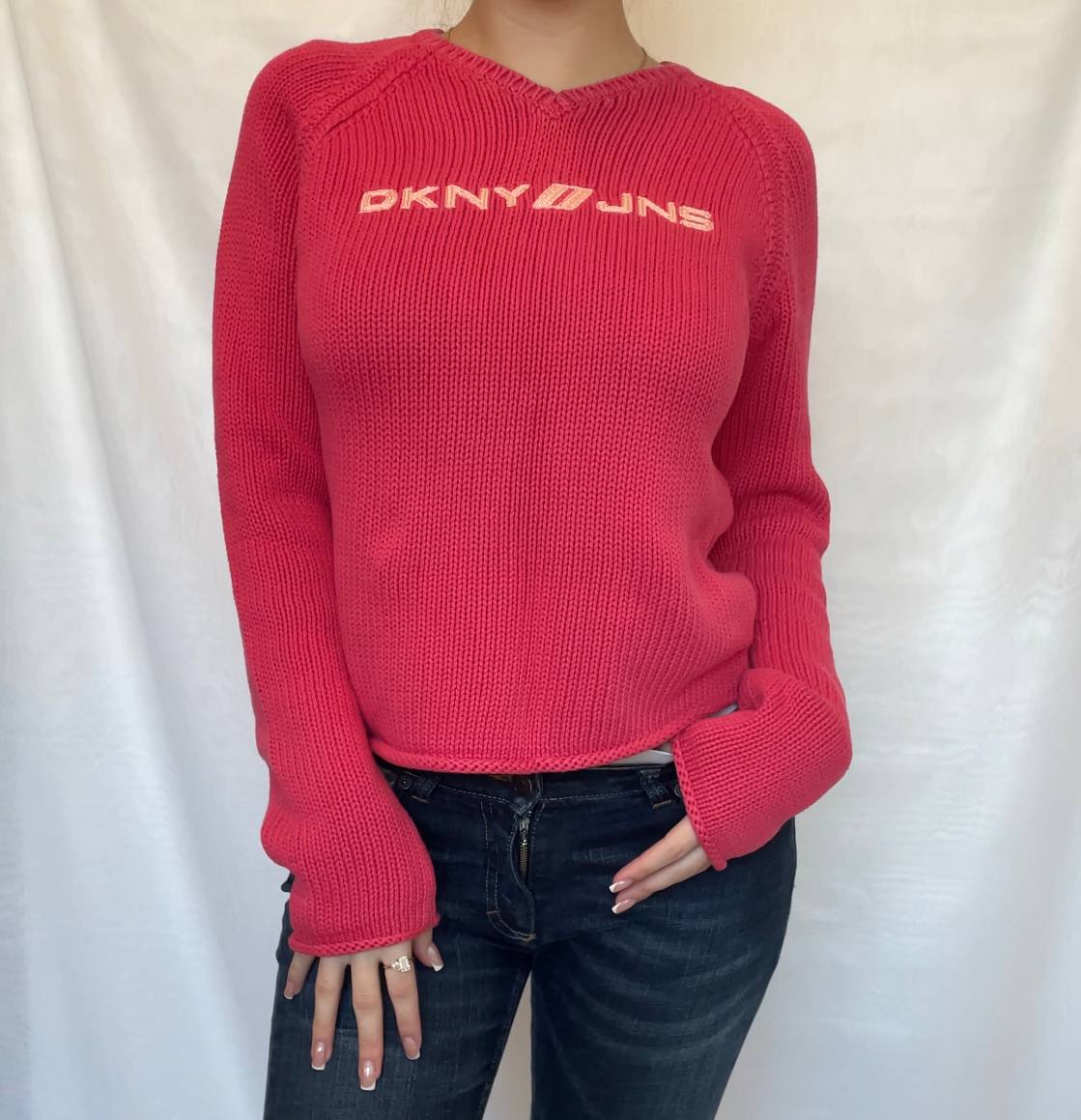 DKNY sweater jumper pink logo
