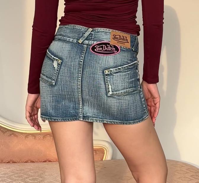 Von Dutch denim mini skirt