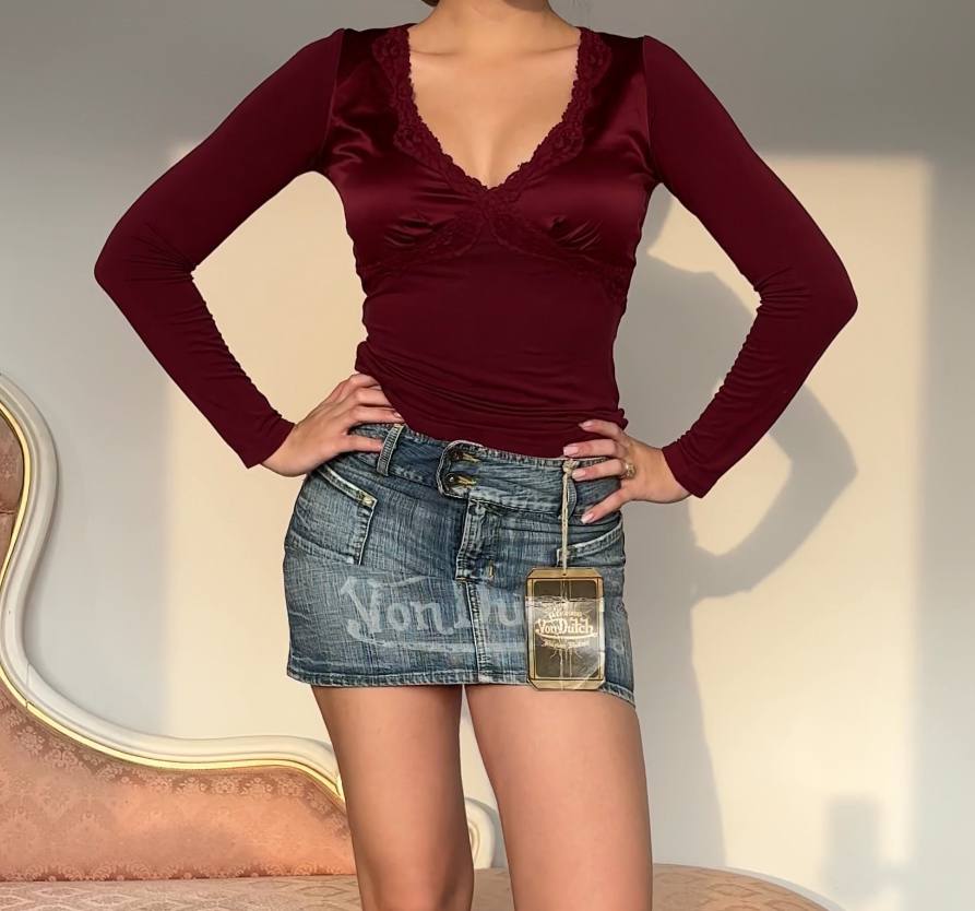 Von Dutch denim mini skirt