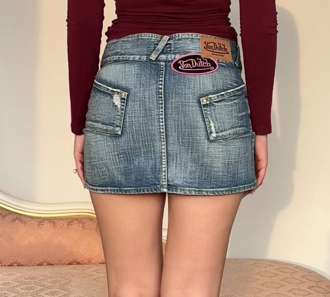 Von Dutch denim mini skirt