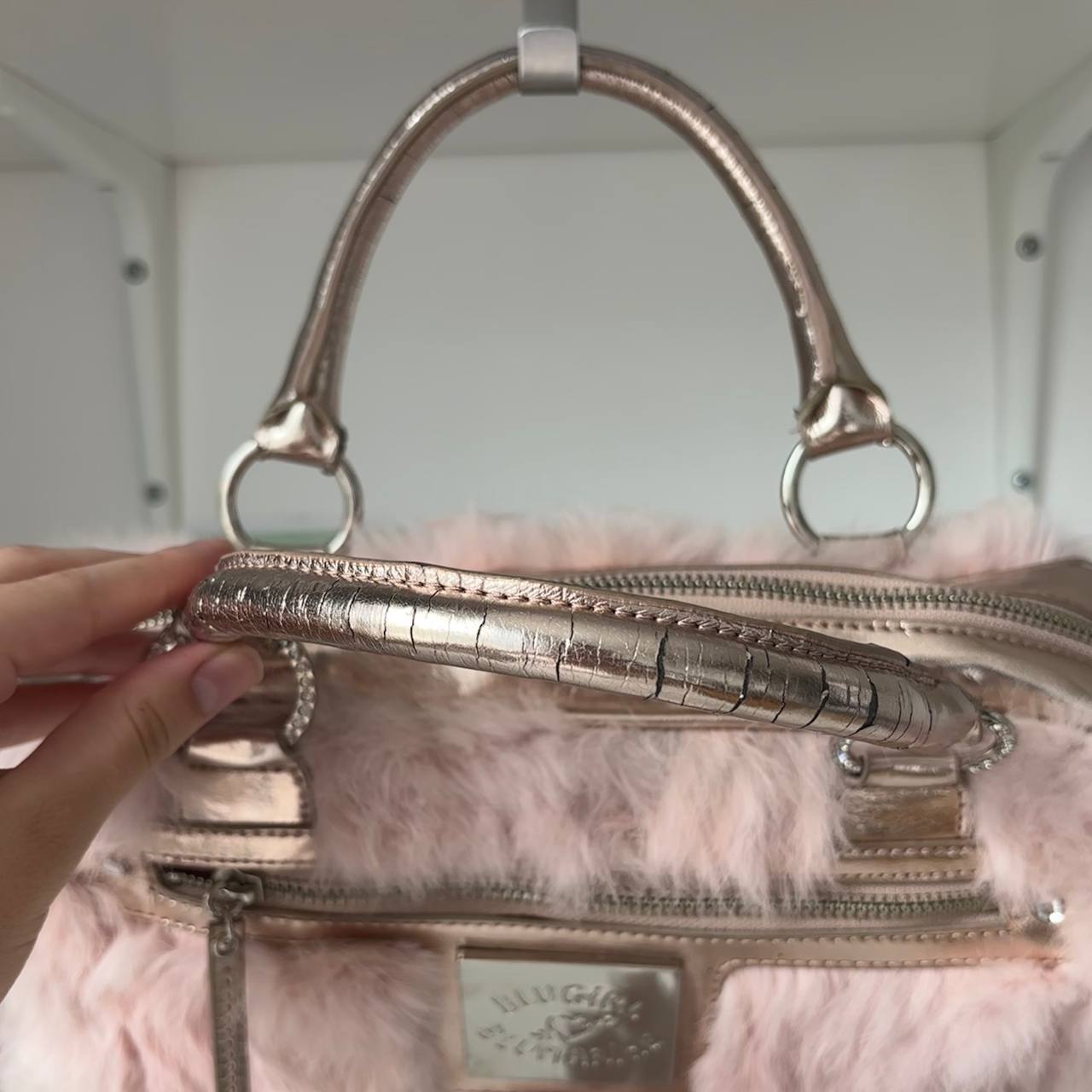 Blumarine bag pink fur handbag