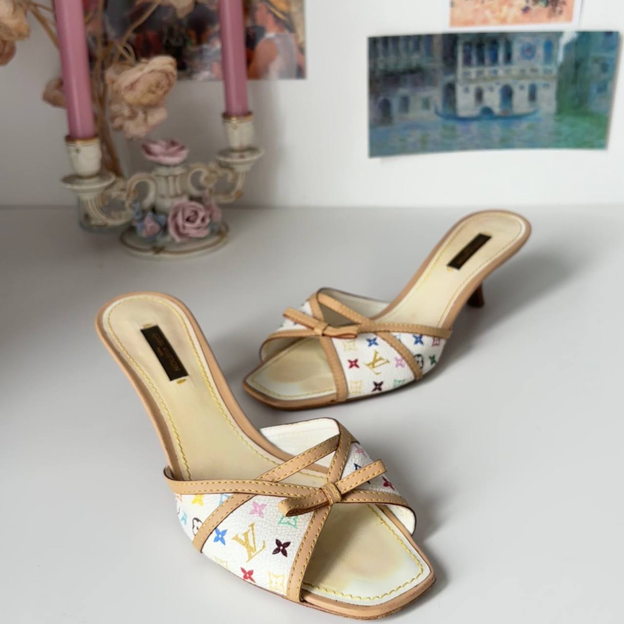Louis Vuitton mules shoes white