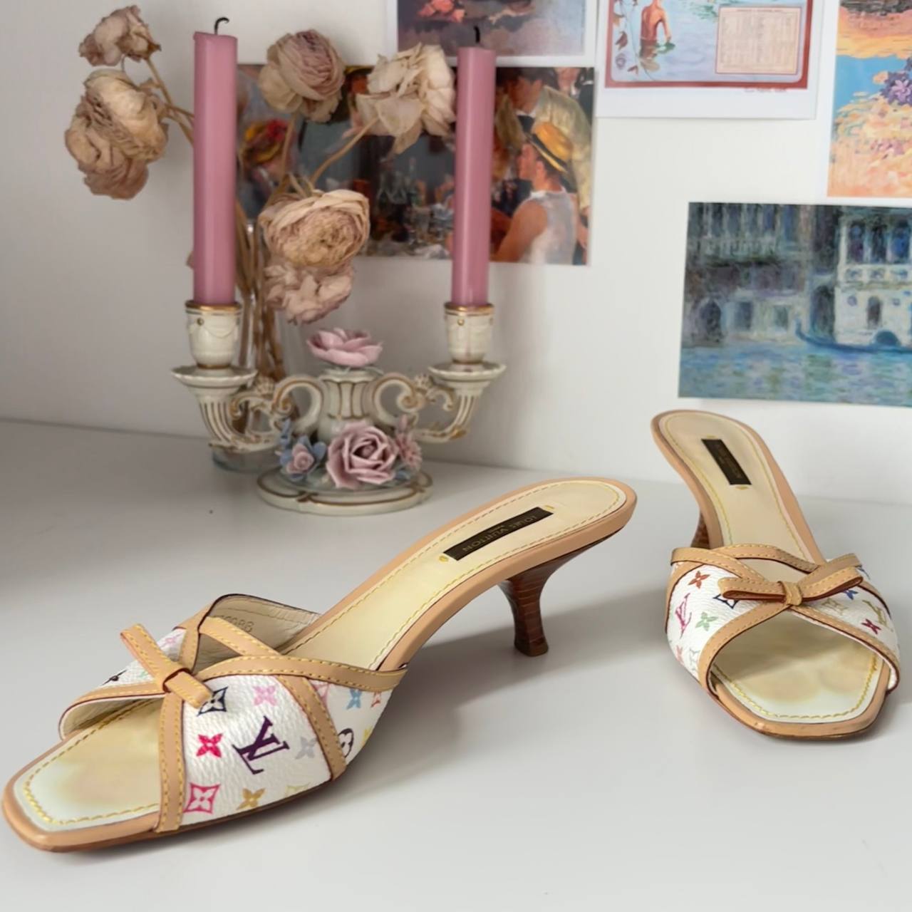 Louis Vuitton mules shoes white