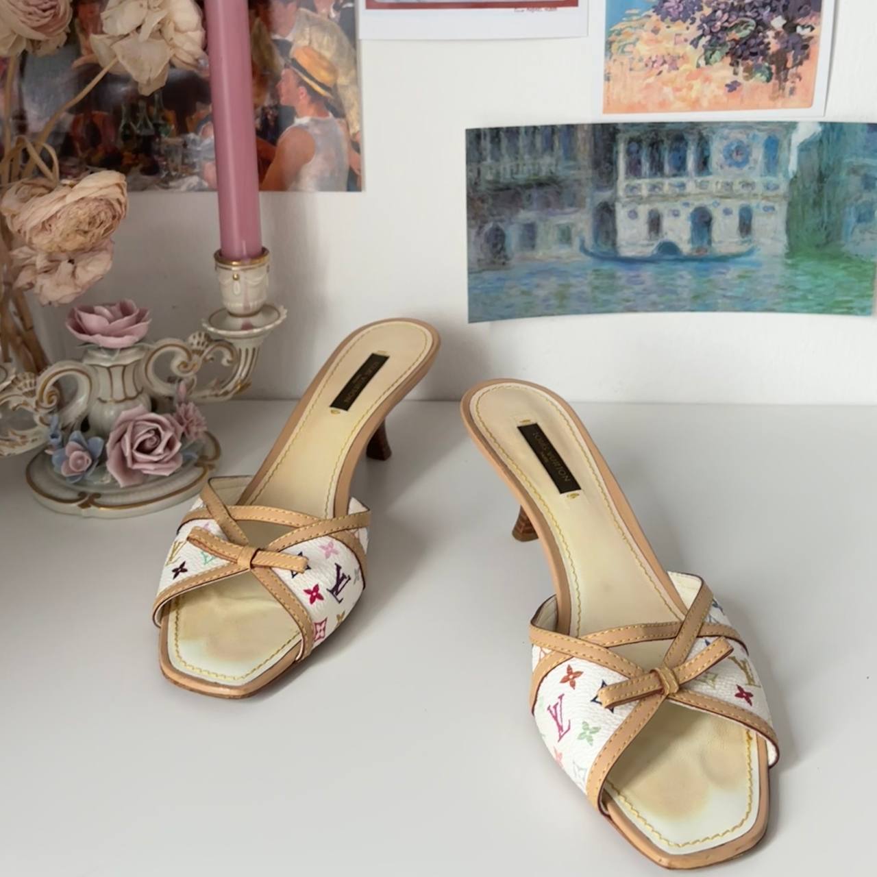 Louis Vuitton mules shoes white