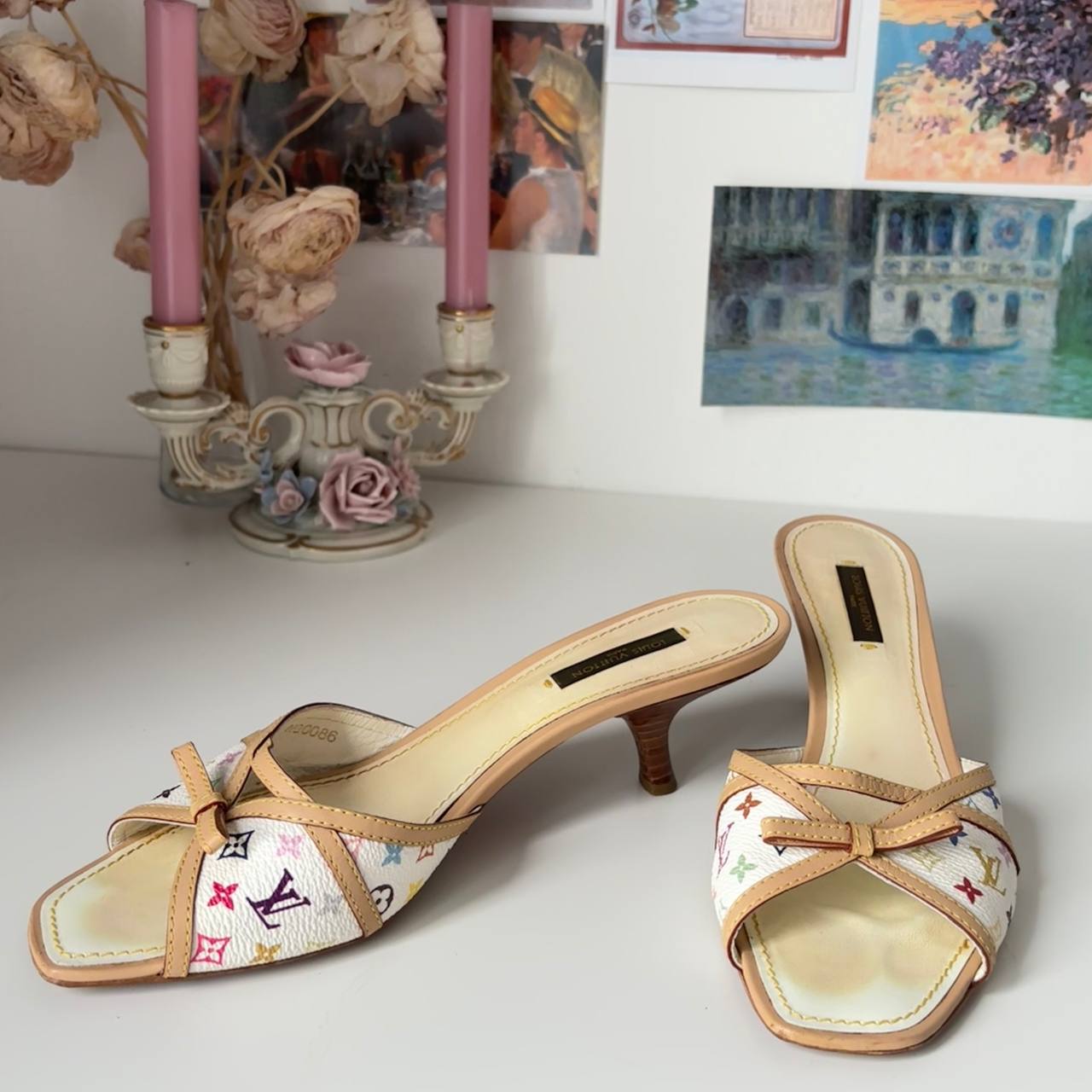 Louis Vuitton mules shoes white