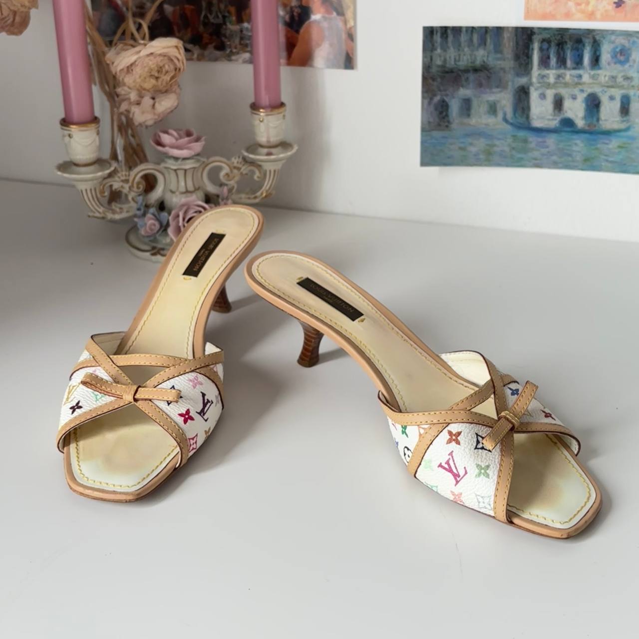 Louis Vuitton mules shoes white
