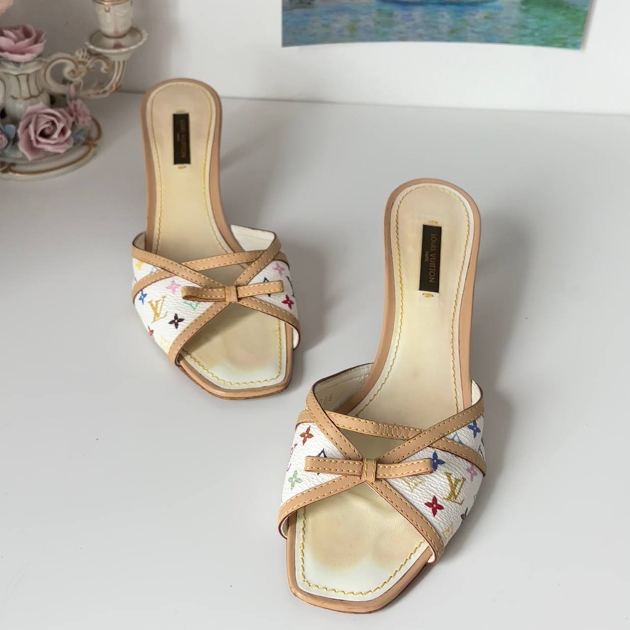 Louis Vuitton mules shoes white