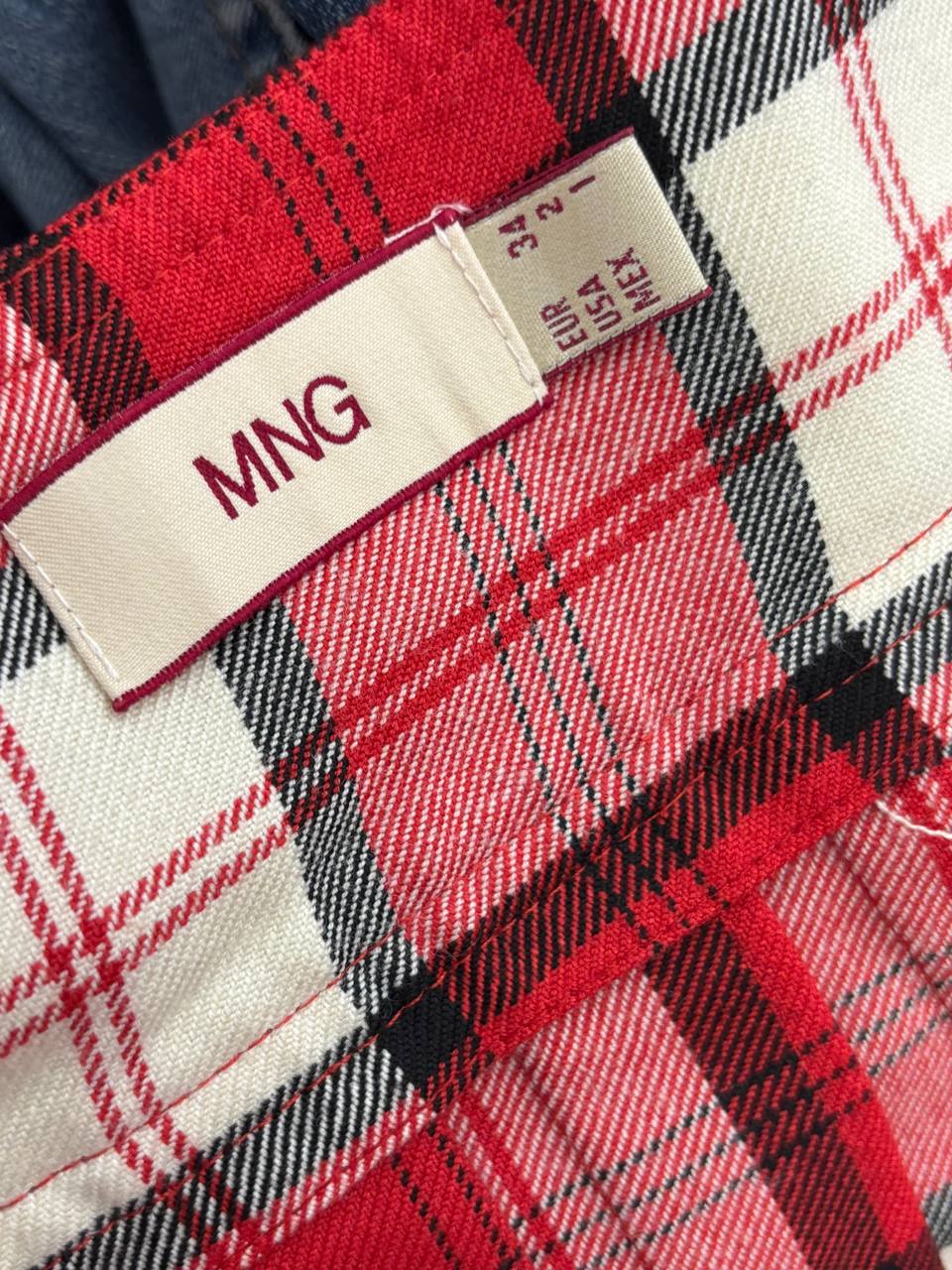 MNG checkered pleated skirt