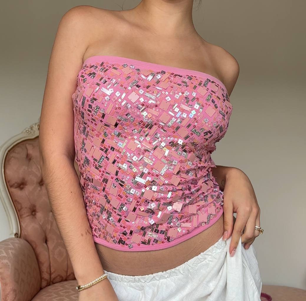 Italian tube top fairy sequin
