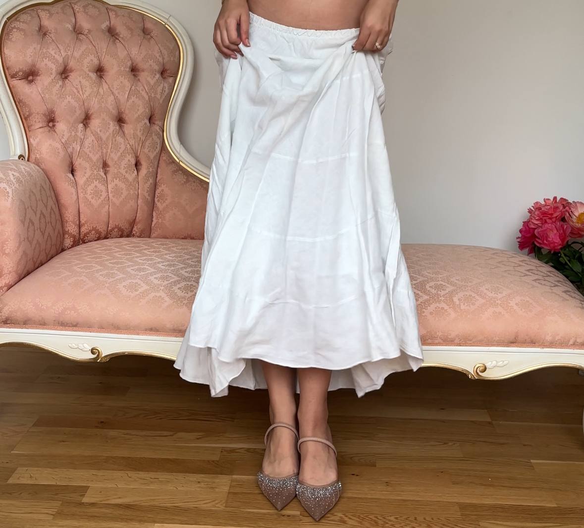 Italian white linen skirt maxi