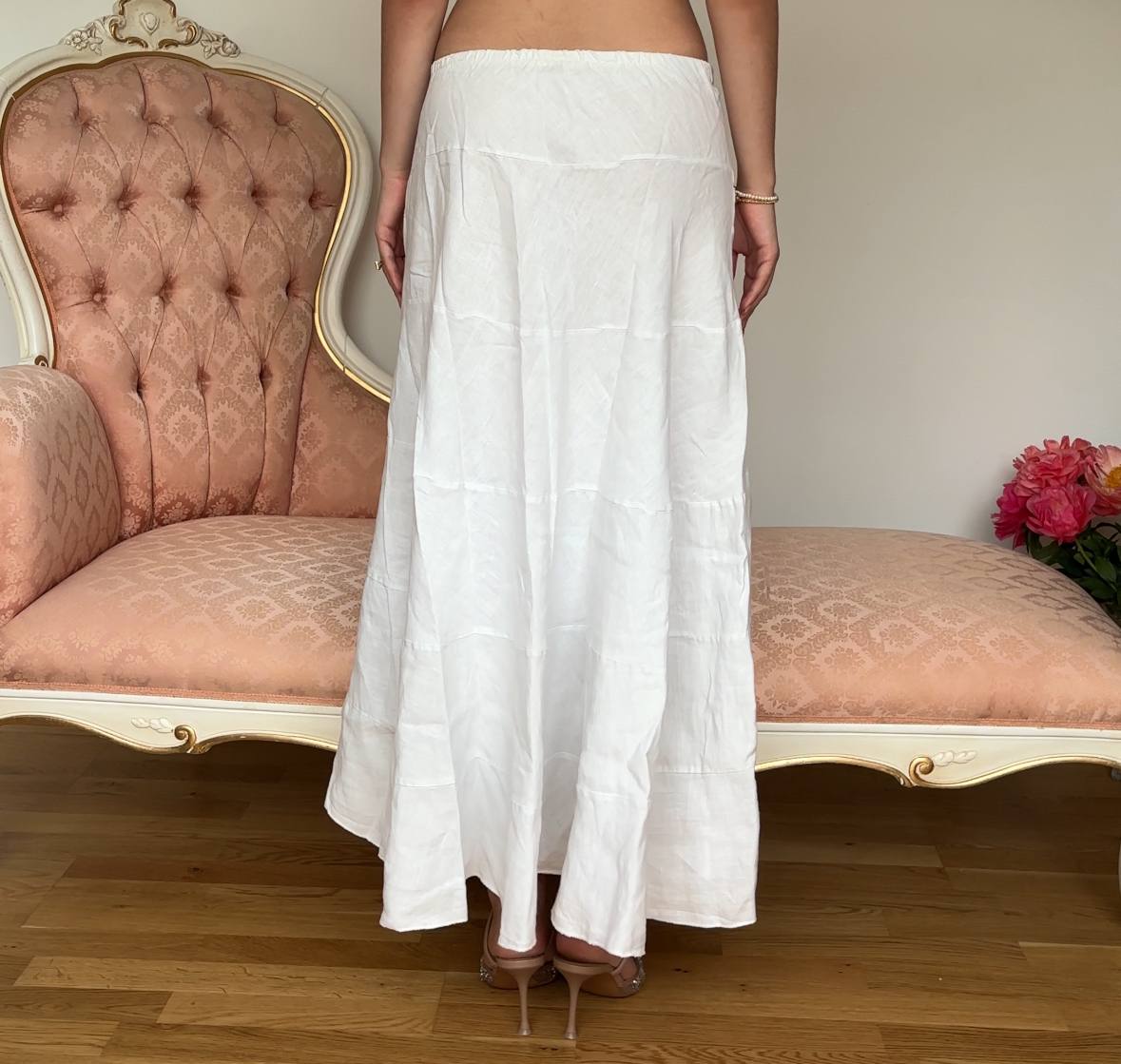 Italian white linen skirt maxi