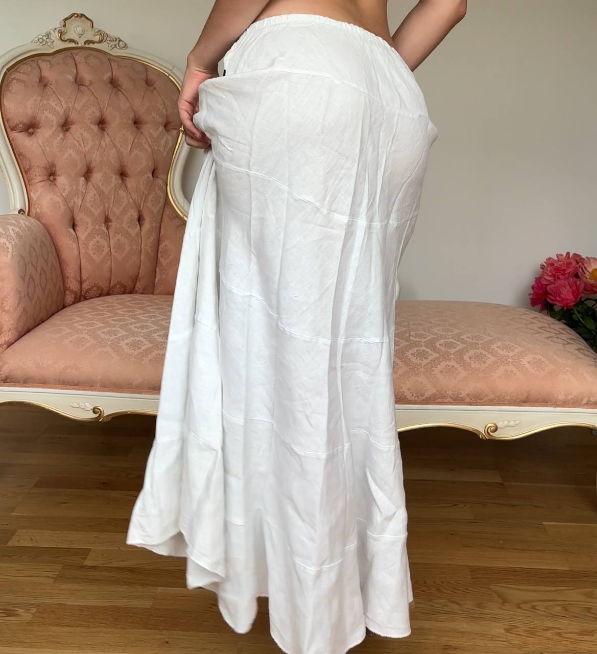 Italian white linen skirt maxi