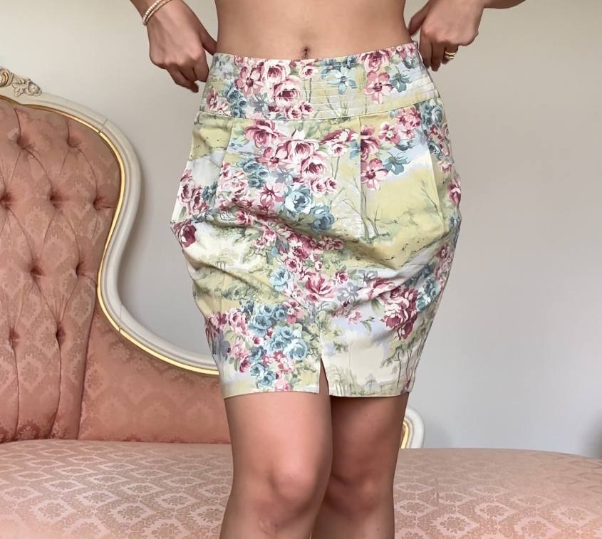 Blumarine skirt mini tailored floral SS2005
