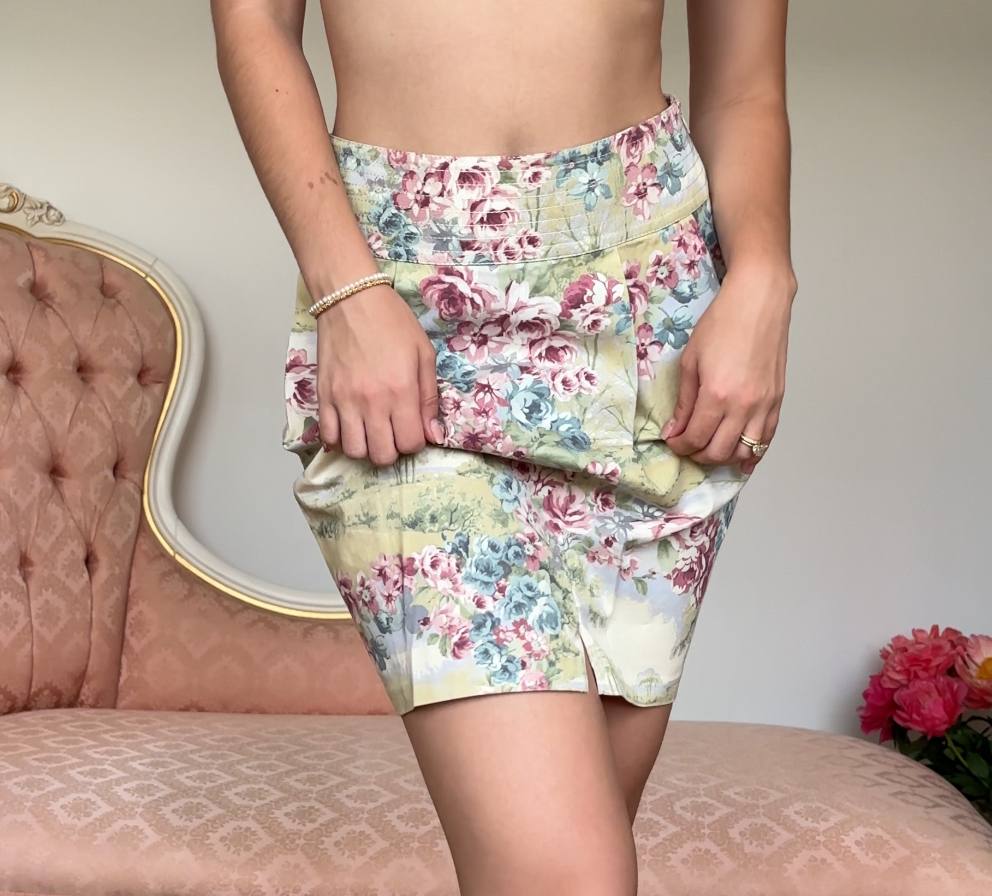 Blumarine skirt mini tailored floral SS2005