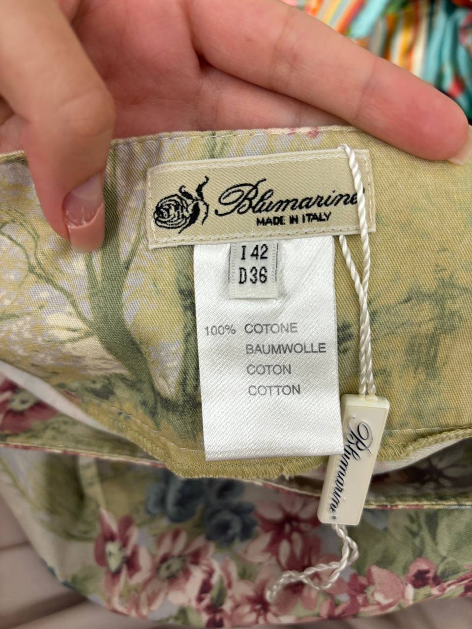 Blumarine skirt mini tailored floral SS2005