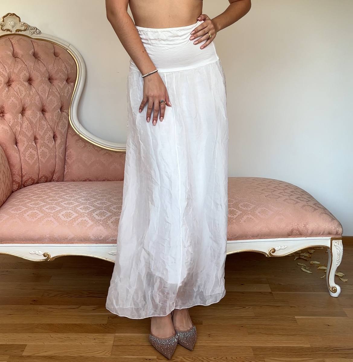 Italian white silk skirt