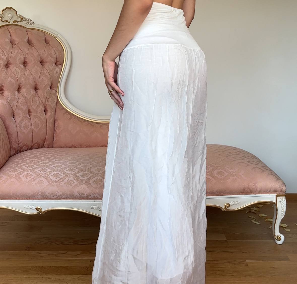 Italian white silk skirt