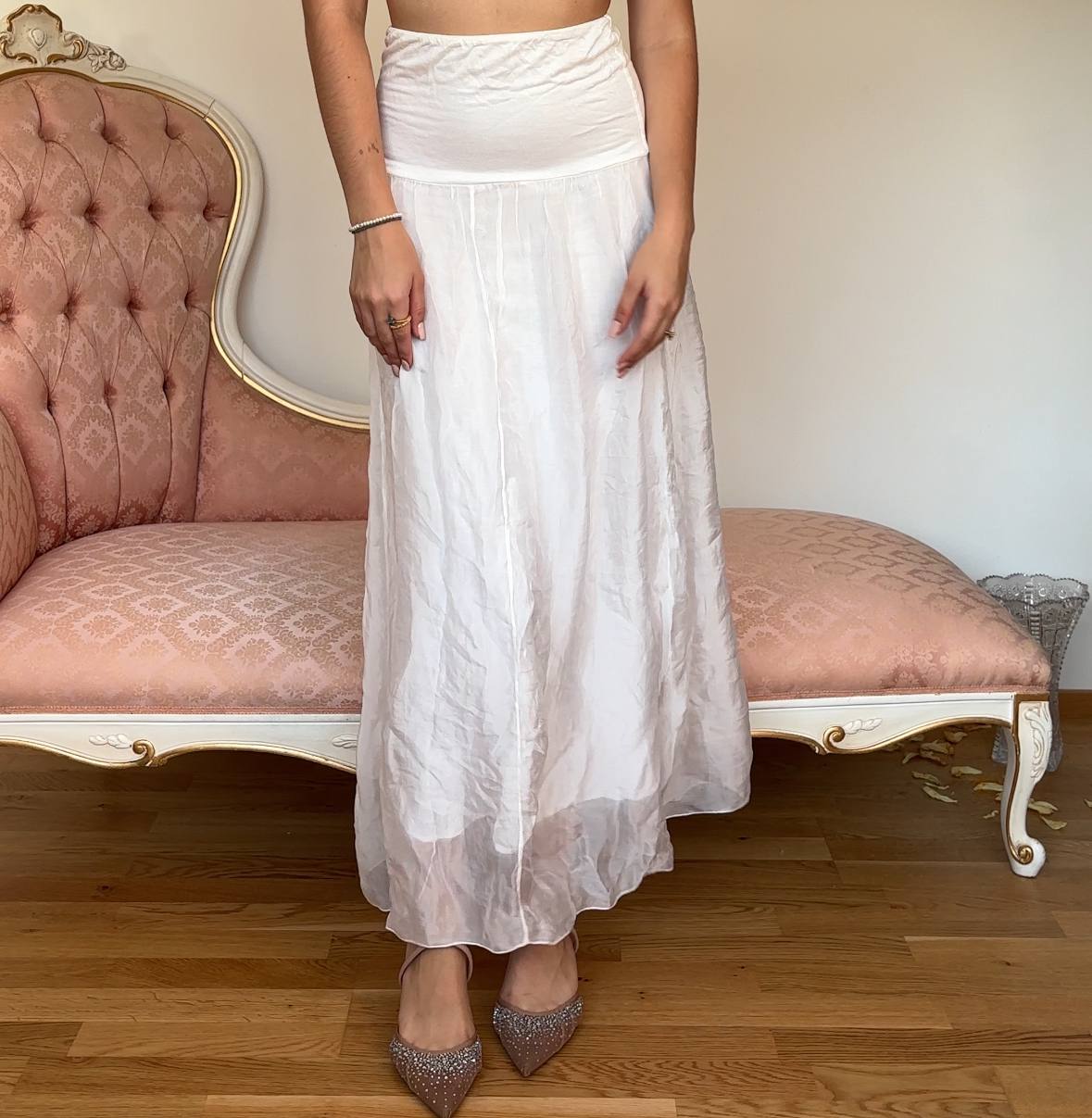 Italian white silk skirt