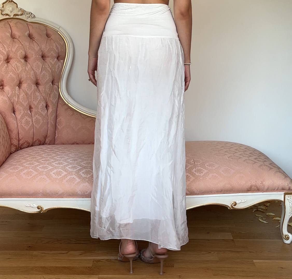 Italian white silk skirt