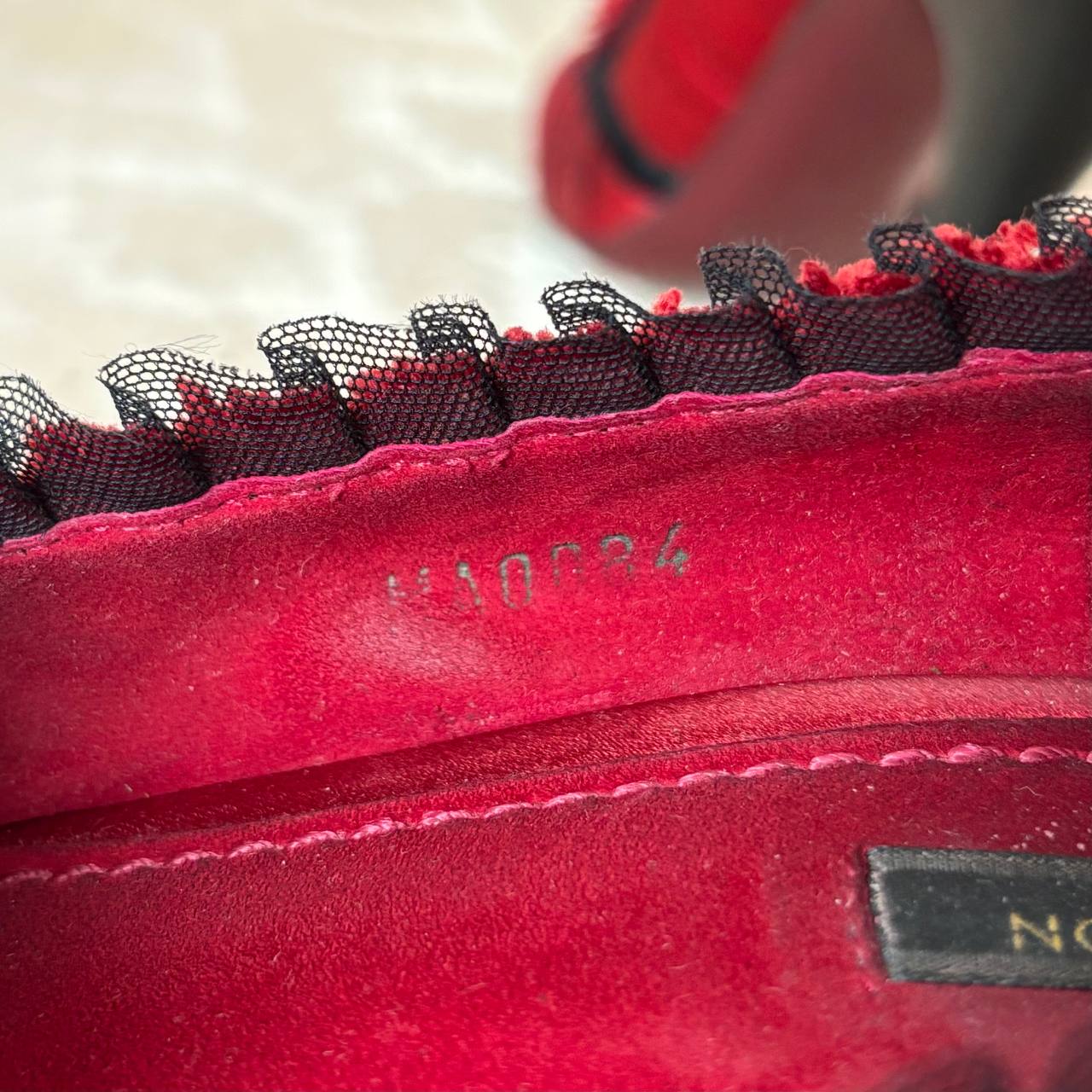 Louis Vuitton red black Balmoral pumps