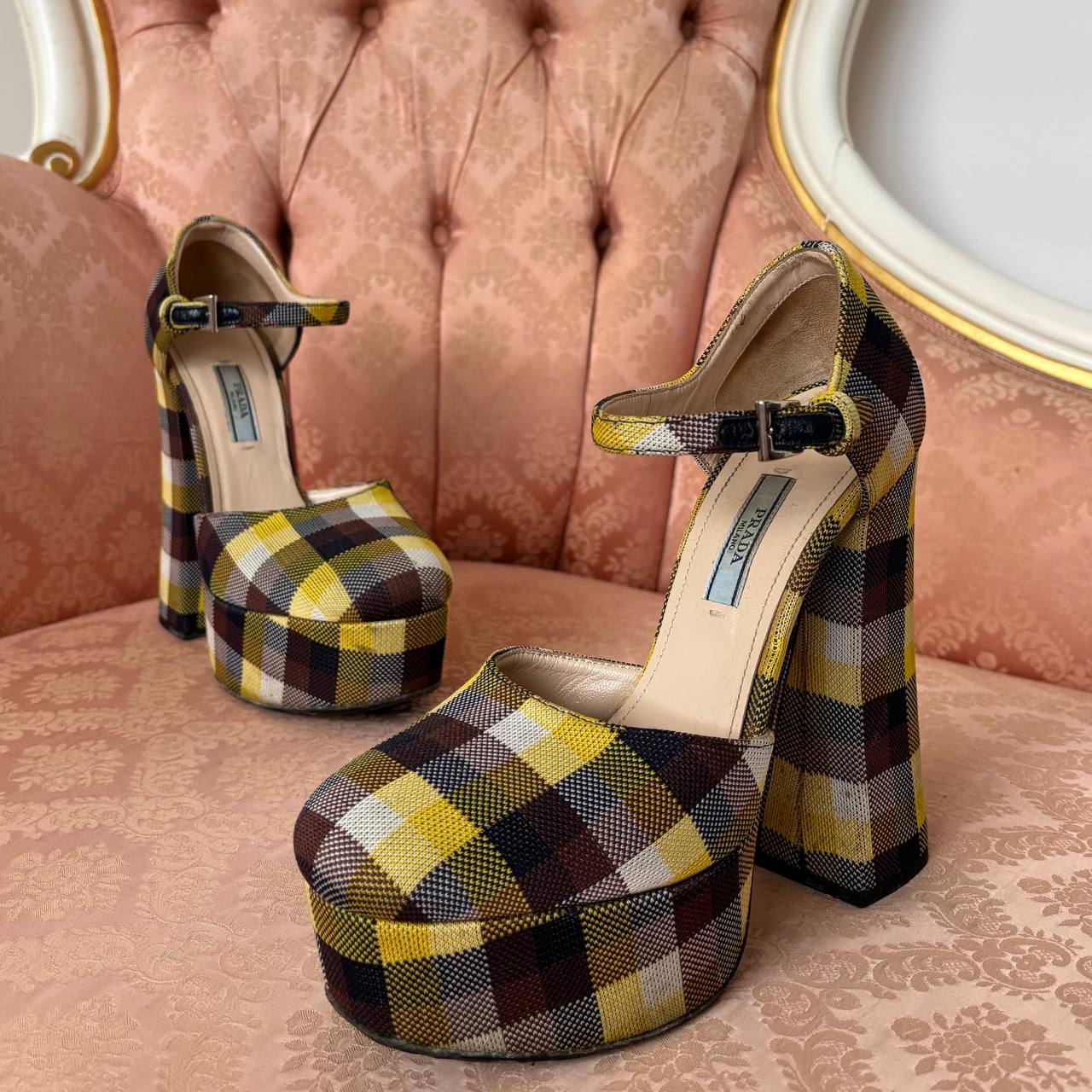 Prada checkered SS2017 pumps