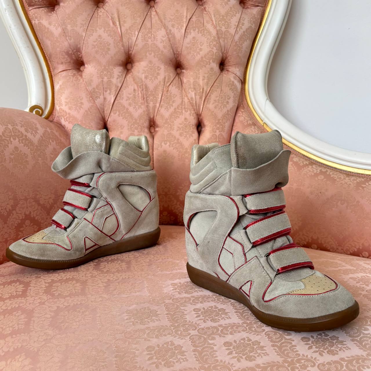 Isabel Marant grey red suede bekett