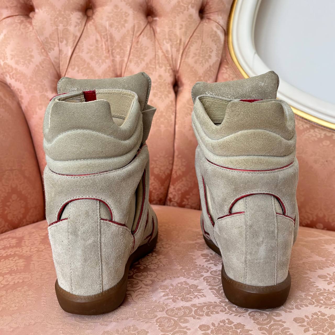 Isabel Marant grey red suede bekett