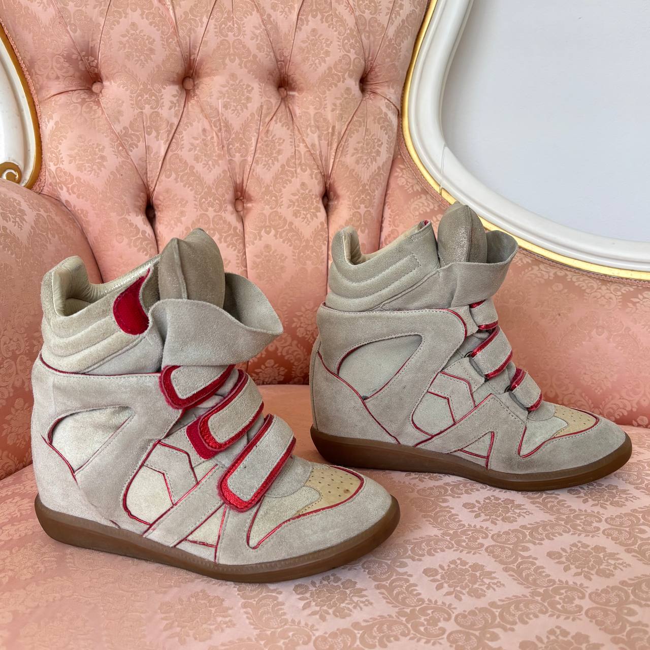 Isabel Marant grey red suede bekett