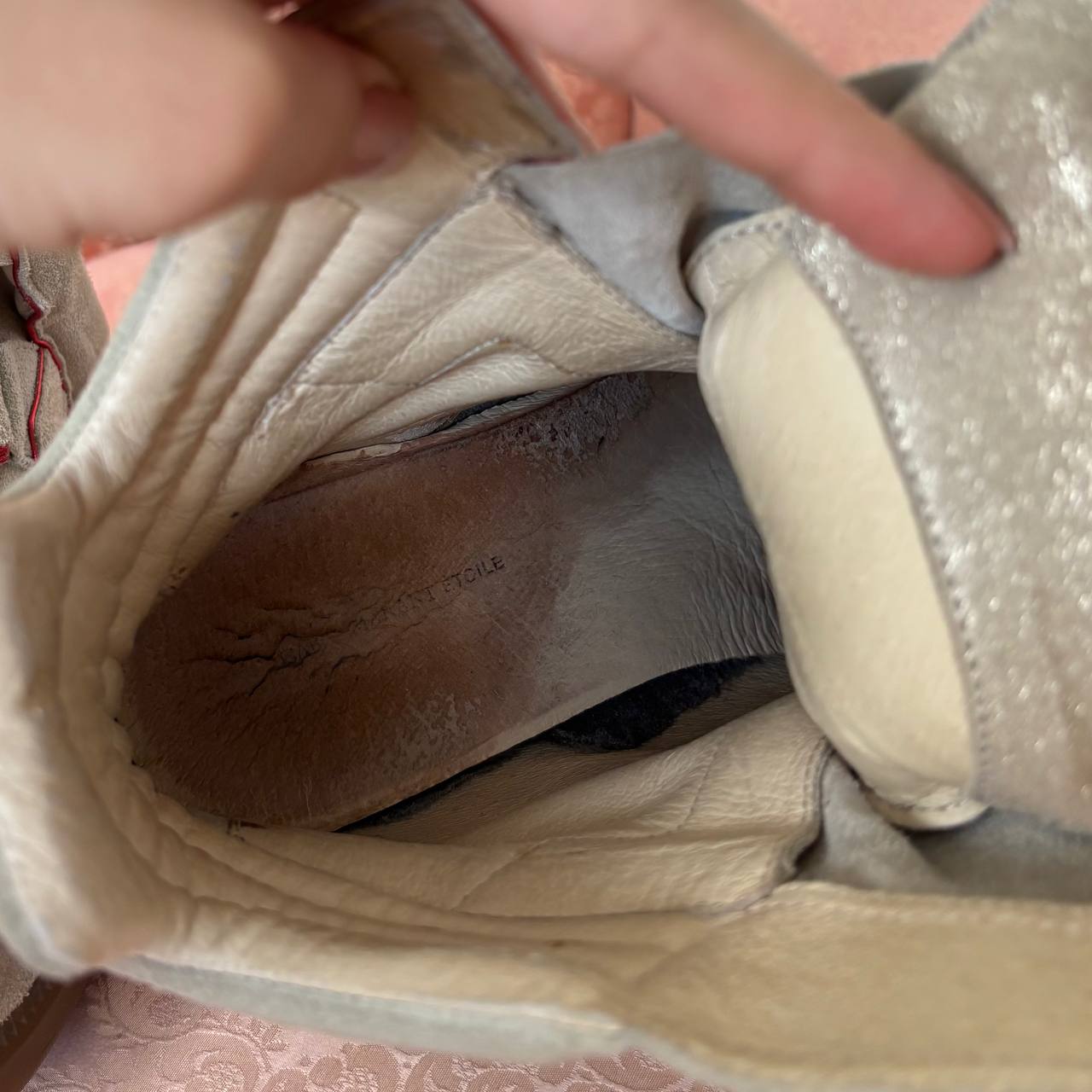 Isabel Marant grey red suede bekett