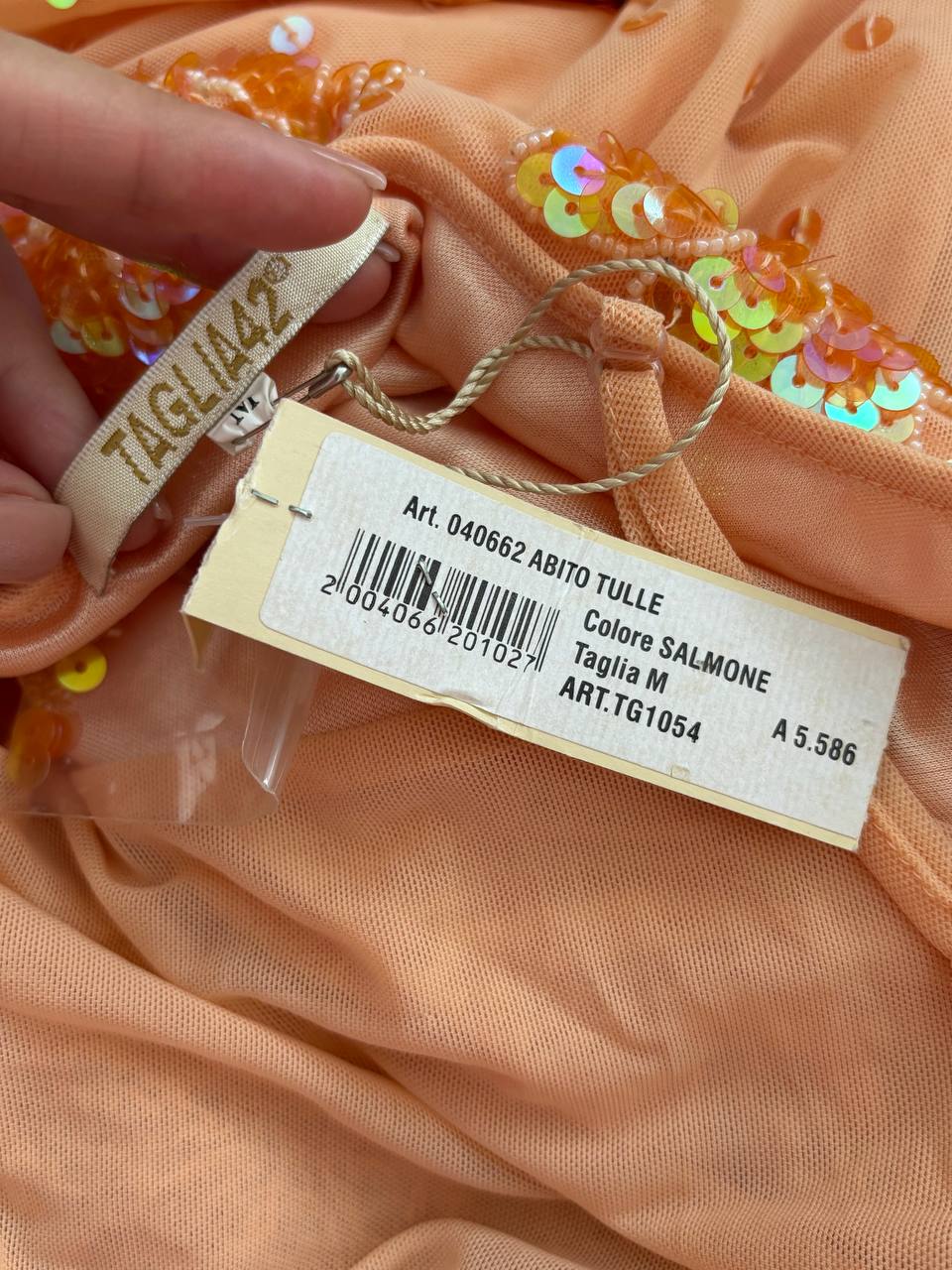 Italian designer dress orange