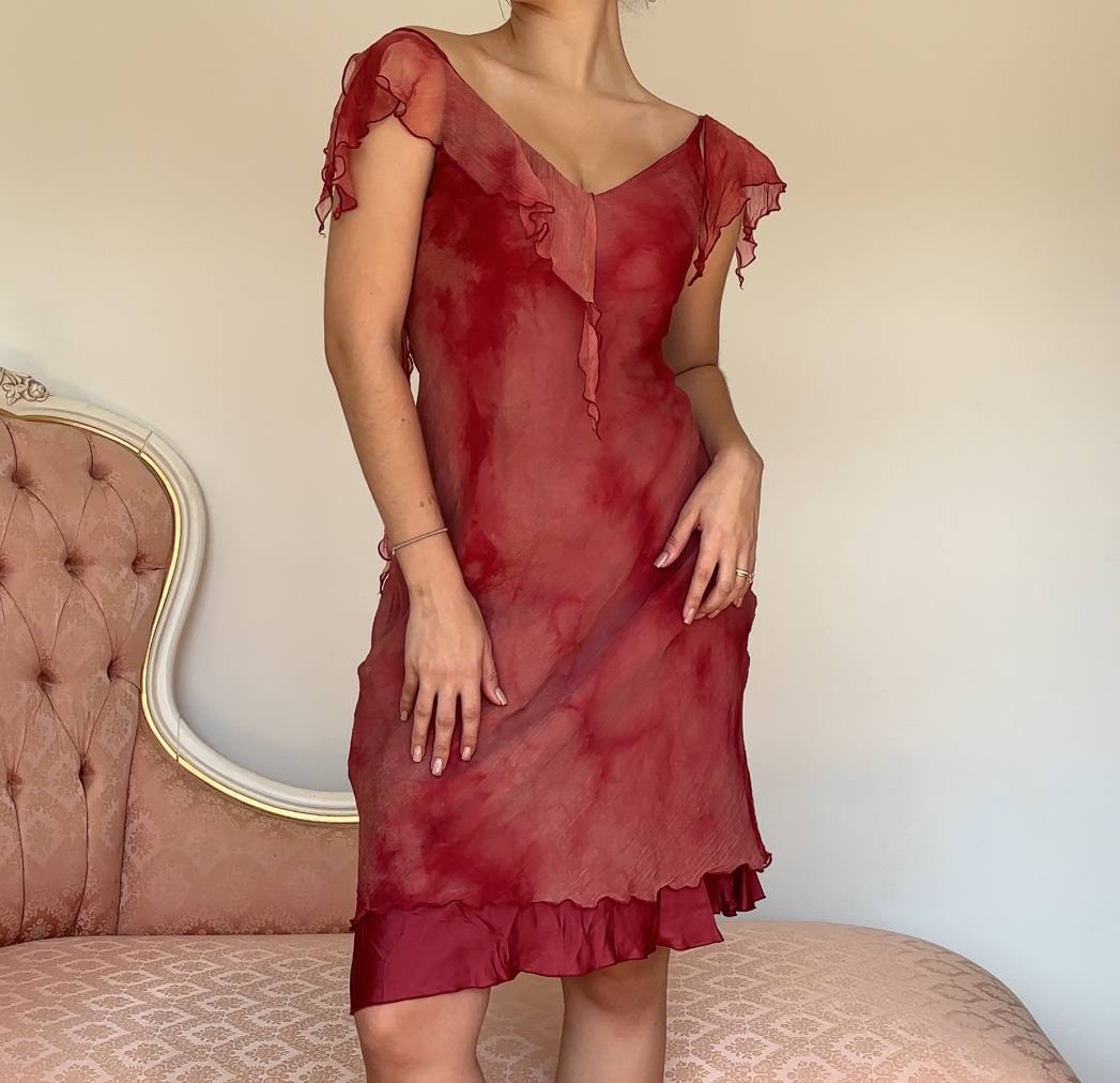 Fairy burgundy red dress