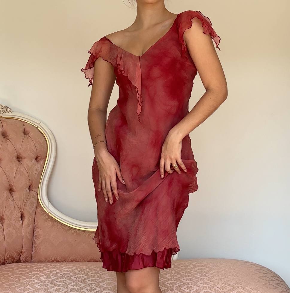 Fairy burgundy red dress