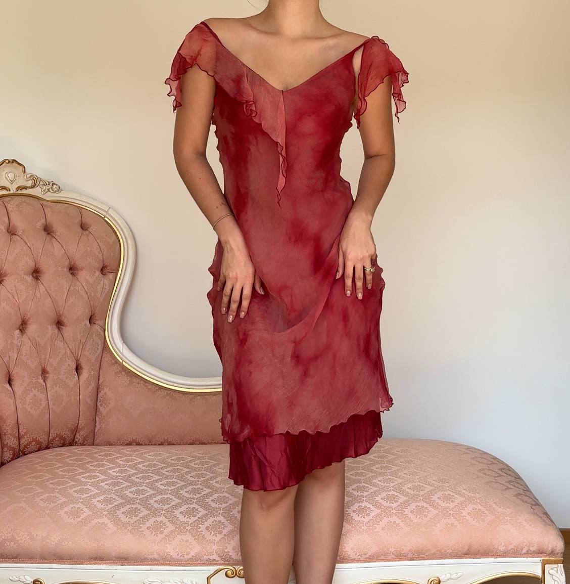 Fairy burgundy red dress