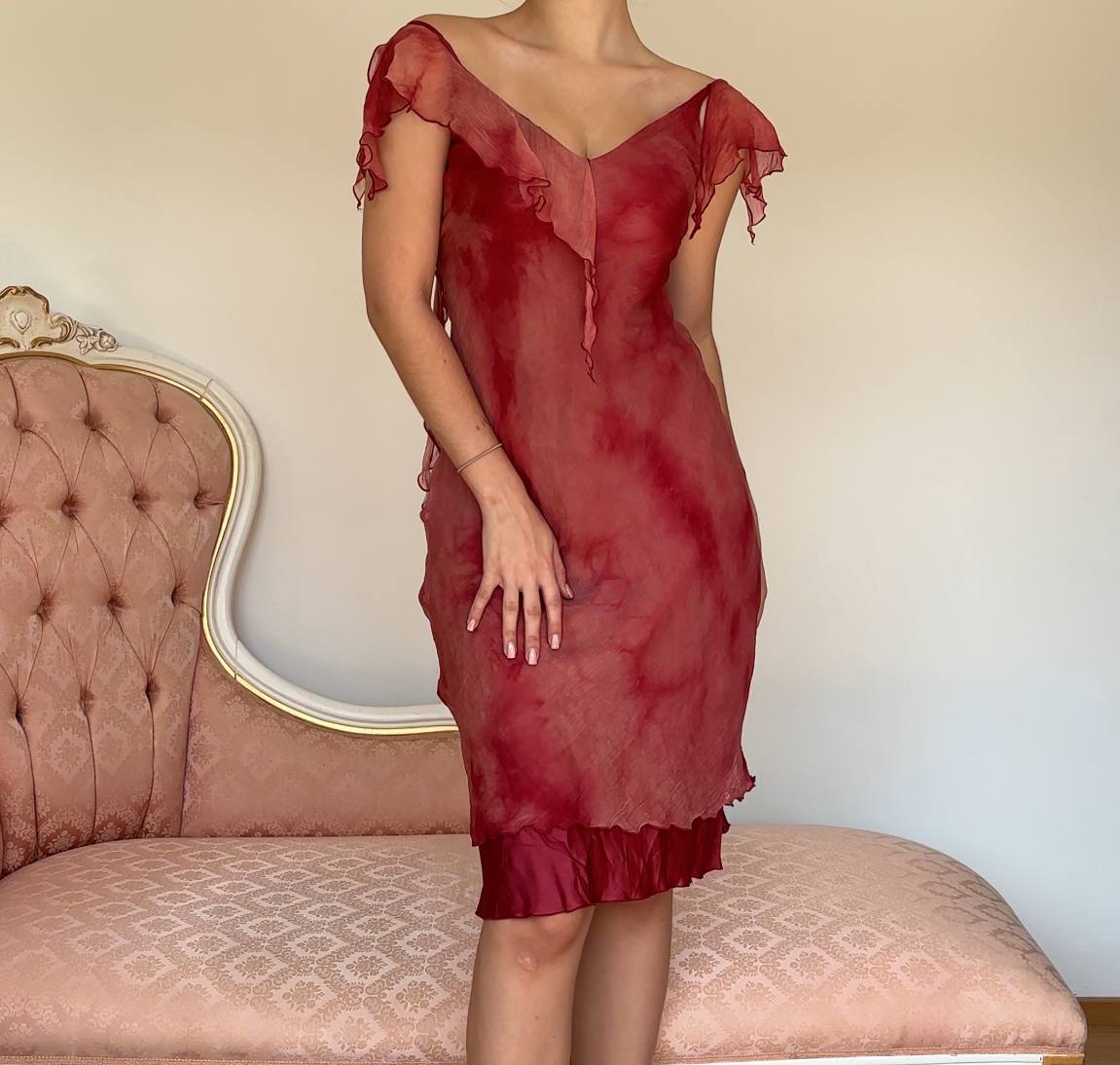 Fairy burgundy red dress