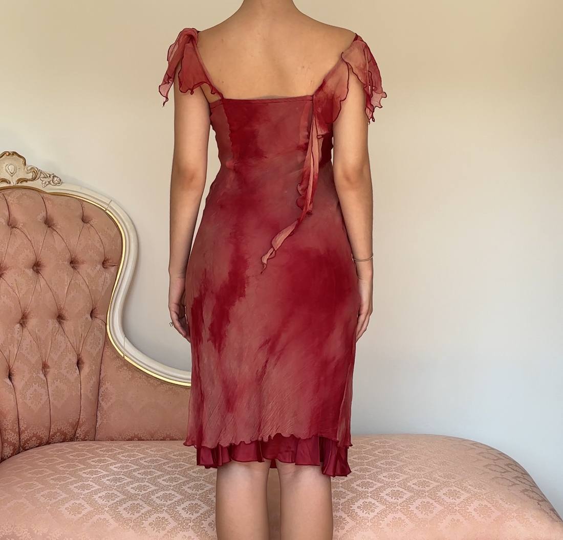 Fairy burgundy red dress