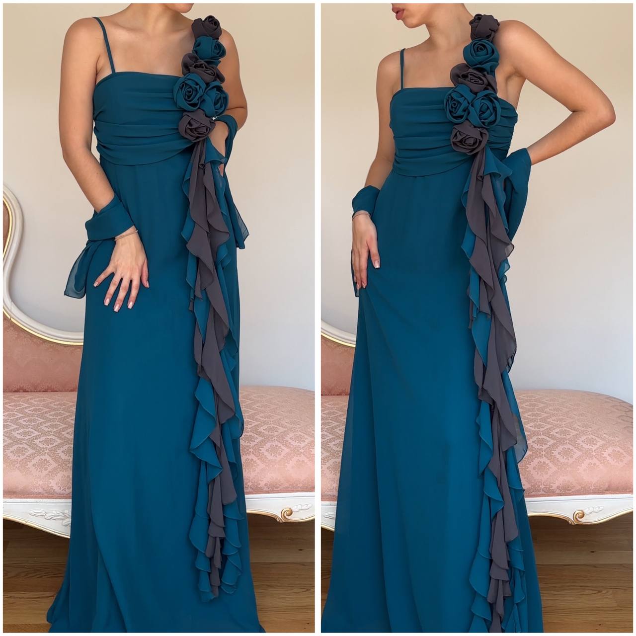 Fairy navy blue grey dress