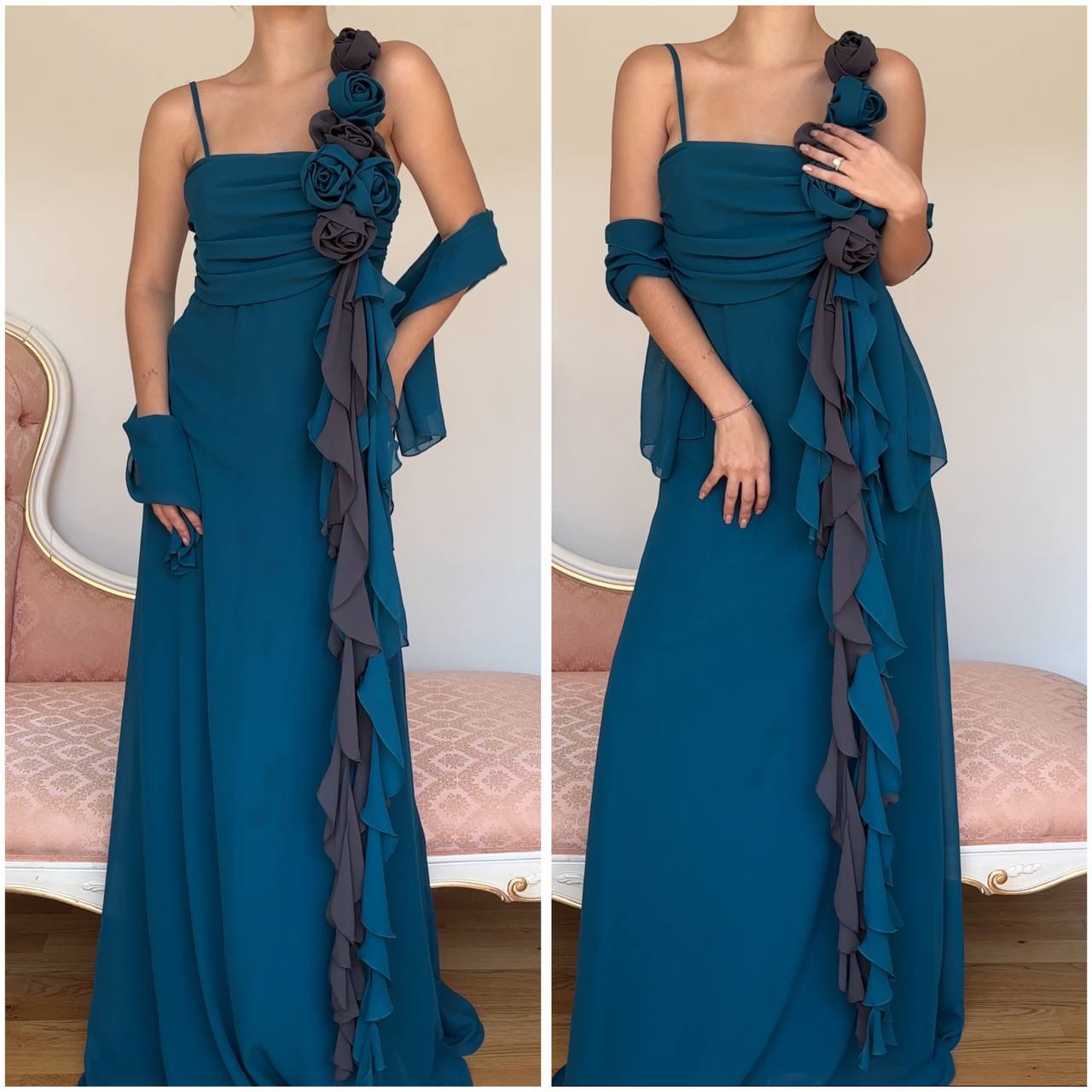 Fairy navy blue grey dress