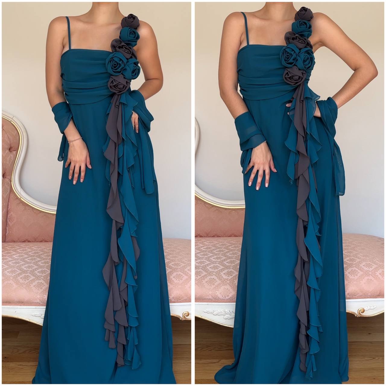 Fairy navy blue grey dress