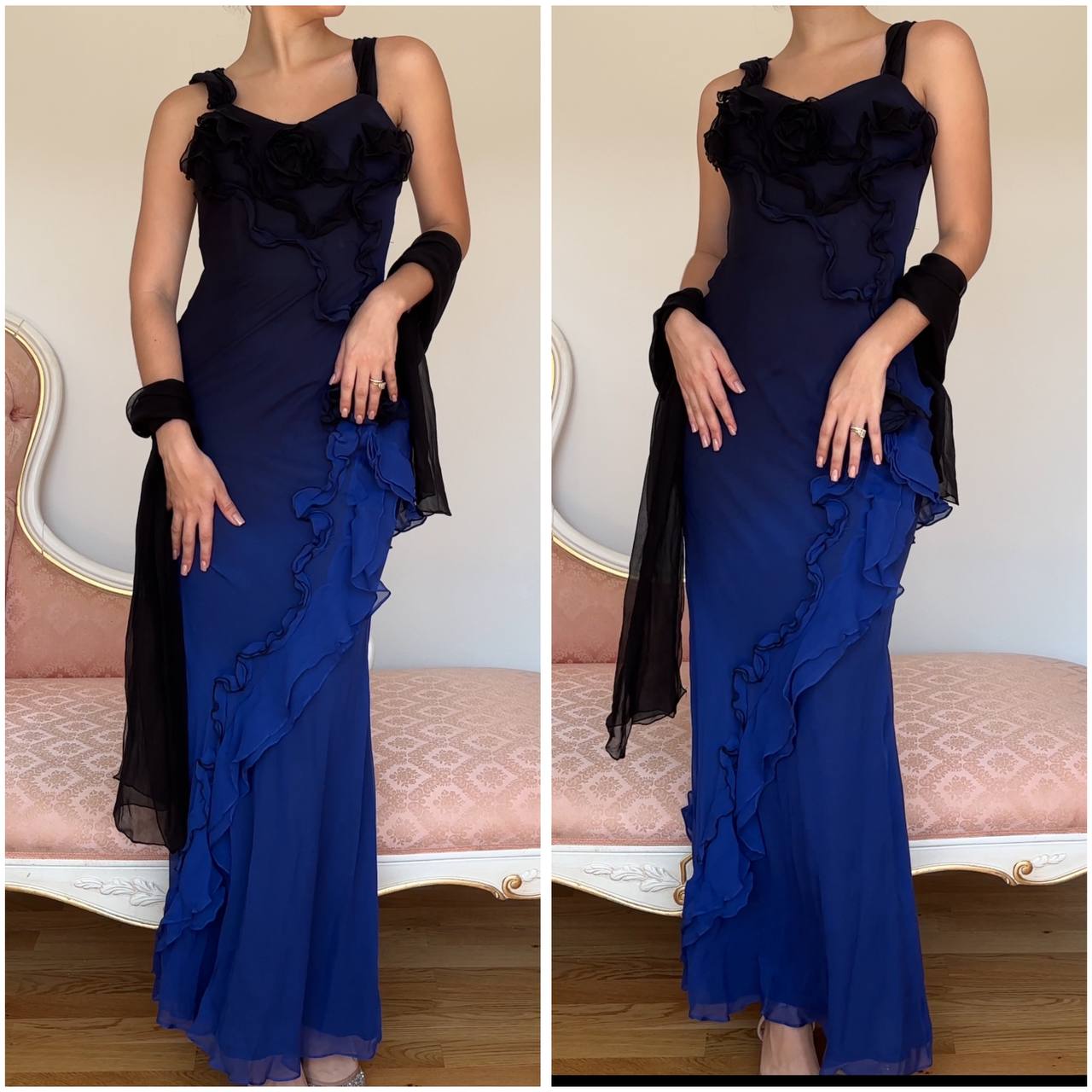 Fairy navy blue black dress